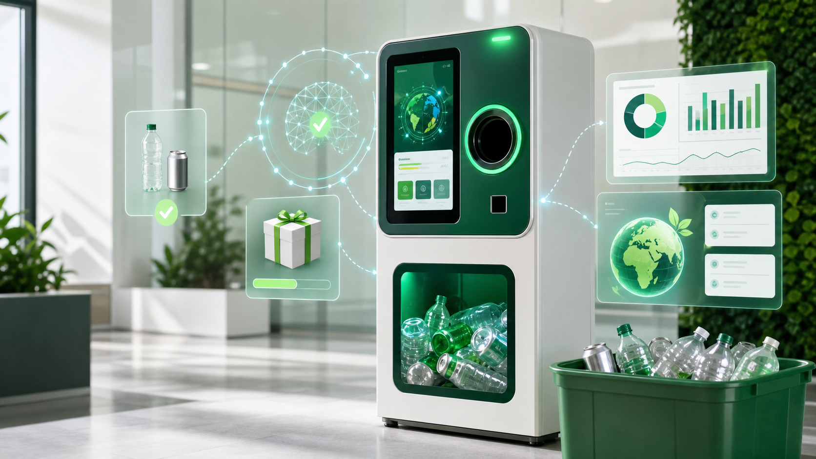 CrânIA criando uma apresentação visual para reciclagem inteligente e dados ESG