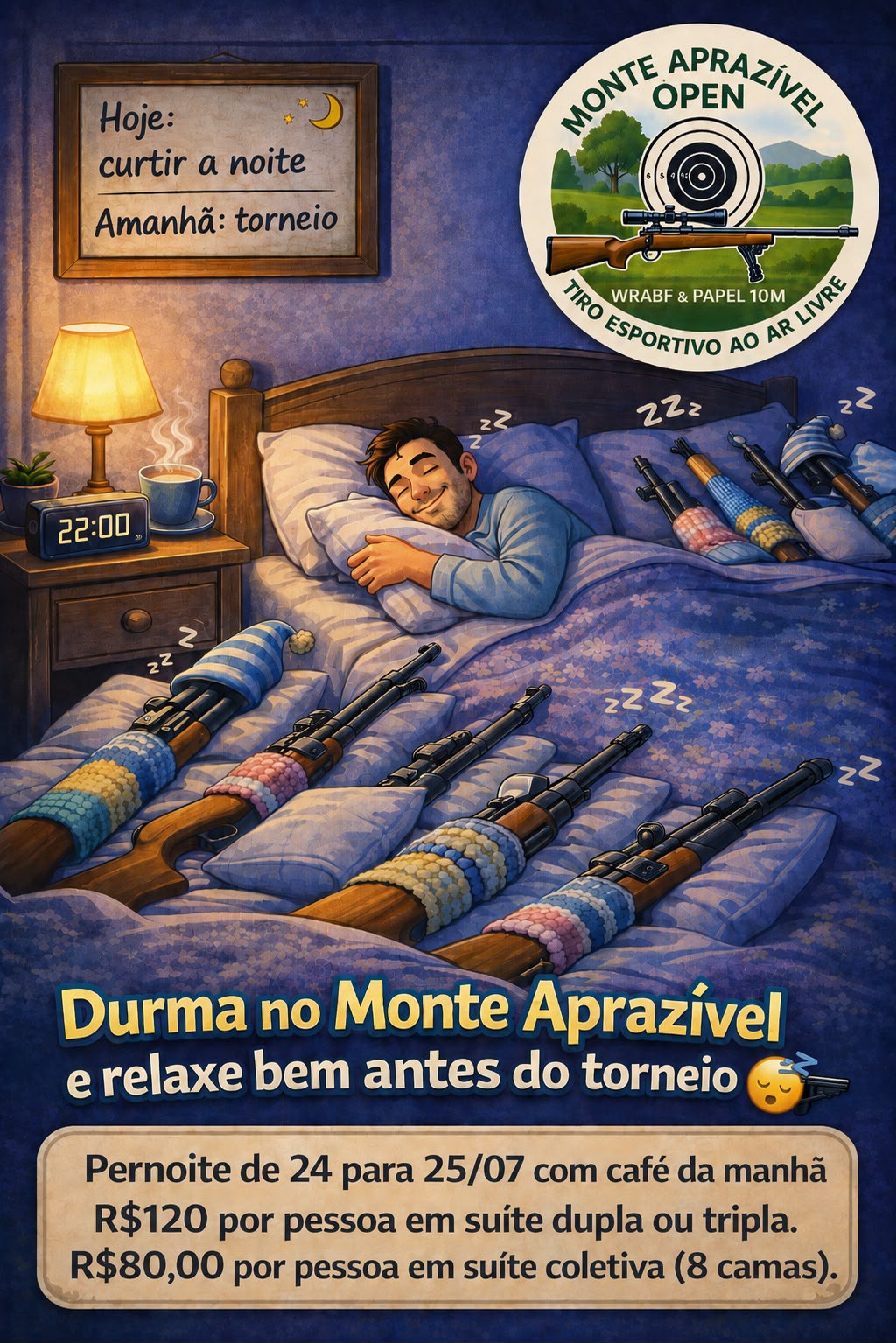 Arte de pernoite no Monte Aprazivel para o torneio de 25 de Julho